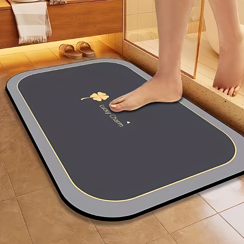 1pc Quick- Bathroom Mat Bath Rug Mat - Non-slip, Absorbent Mud Floor Rug With For Shower & Entryway Bathroom Rug Bathroom Floor Mat
