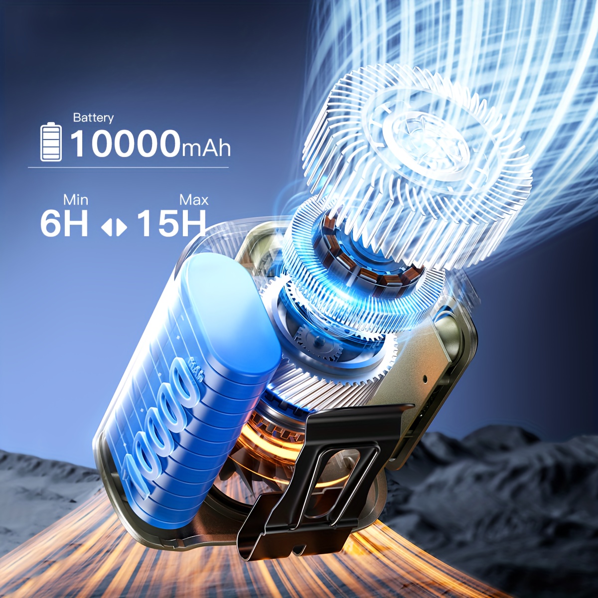 portable waist fan 10000mah rechargeabl with led display brushless motor shirt fan 5 for outdoor work cooling outdoor cooling fan lightweight fan fan durable abs plastic cooling Product details 7