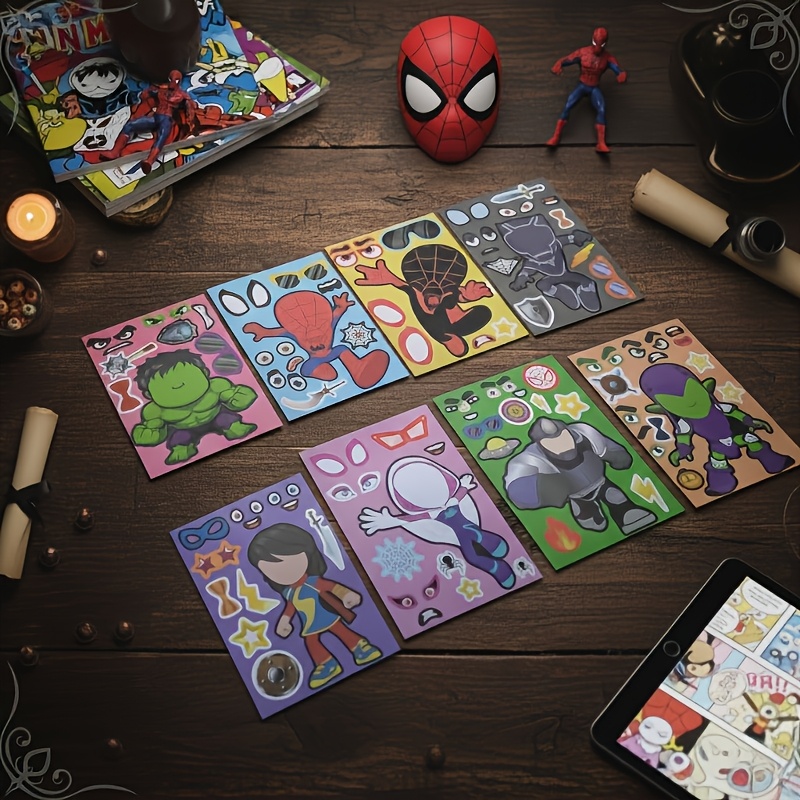 16pcs -themed Avengers Stickers | Pvc Material, Suitable For Everyday Use, Ideal For Diaries, Notebooks, Scrapbooks, Crafts, Party Decorations, And Birthday Gifts