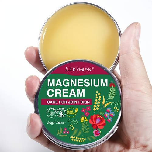 magnesium massage cream cares for skin and muscles moisturizes contains lavender chamomile and rosemary plant ingredients absorbed 30g 1 06oz