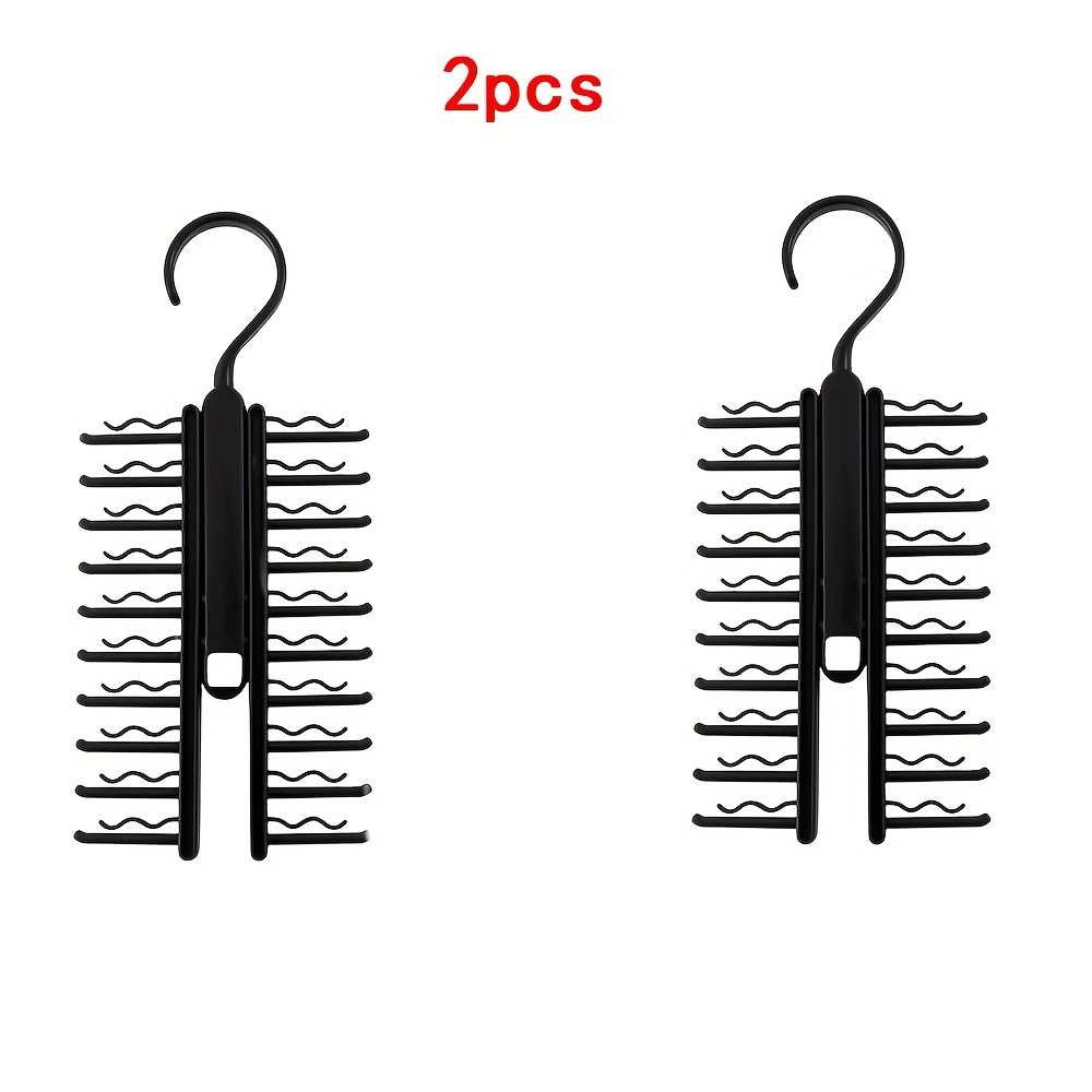 TEMU 1/2/4pcs de Porte-cravates Noirs, Sacs de Rangement, Cintres et Supports pour Organiser les Cravates dans -Robe. Porte-Cravates avec Crochets