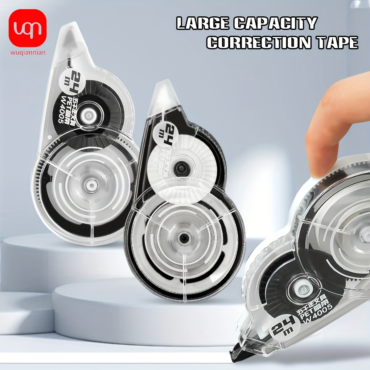 4pcs White Out Correction Tape Rollers With 3 Replacement Cores - Mini Instant Correction Tape For Paper