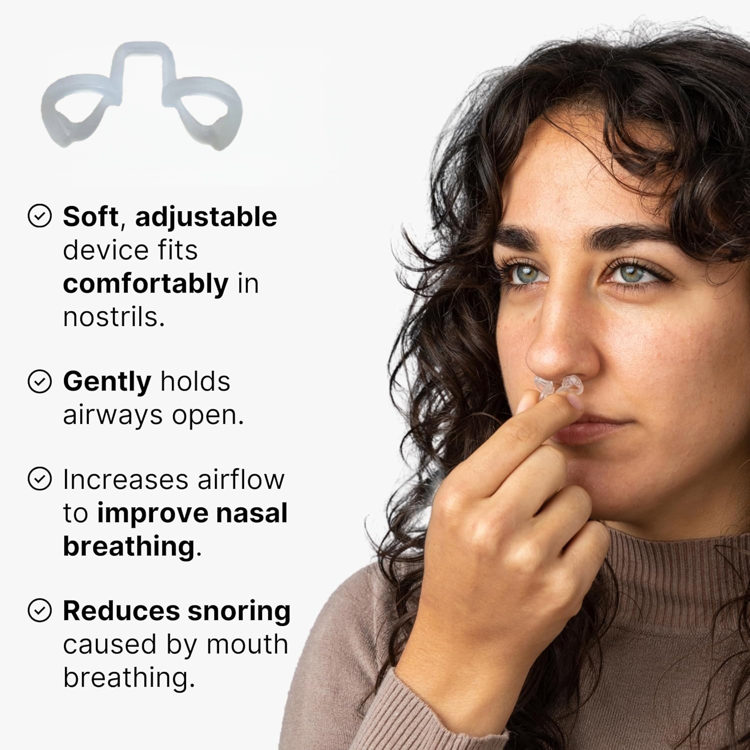 Nasal Dilator Snoring Solution Starter Pack - Snore Less & Sleep Better, Comfortable Breathing Aid for Improved Airflow, No Power Needed, Easy to Use, Sleep Apnea Treatment | Ergonomic Design | Plastic Construction, Snoring Solution