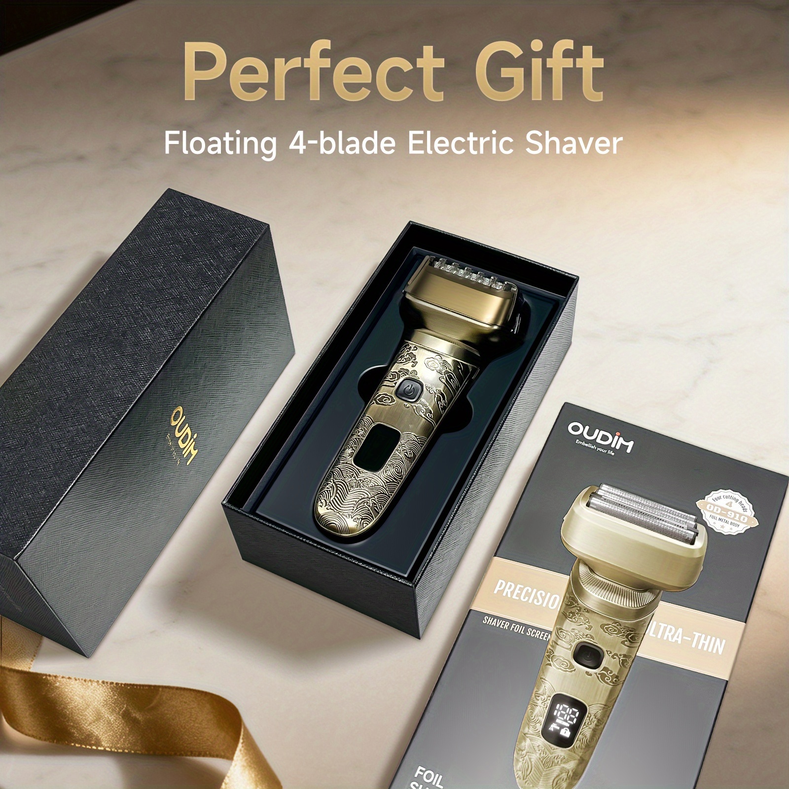 TEMU Electric Razors For Men, Men's Foil Shavers, Facial Mustache Trimmers, Head Shavers For Bald Men, Barber Clippers, With Led Display Reminders,