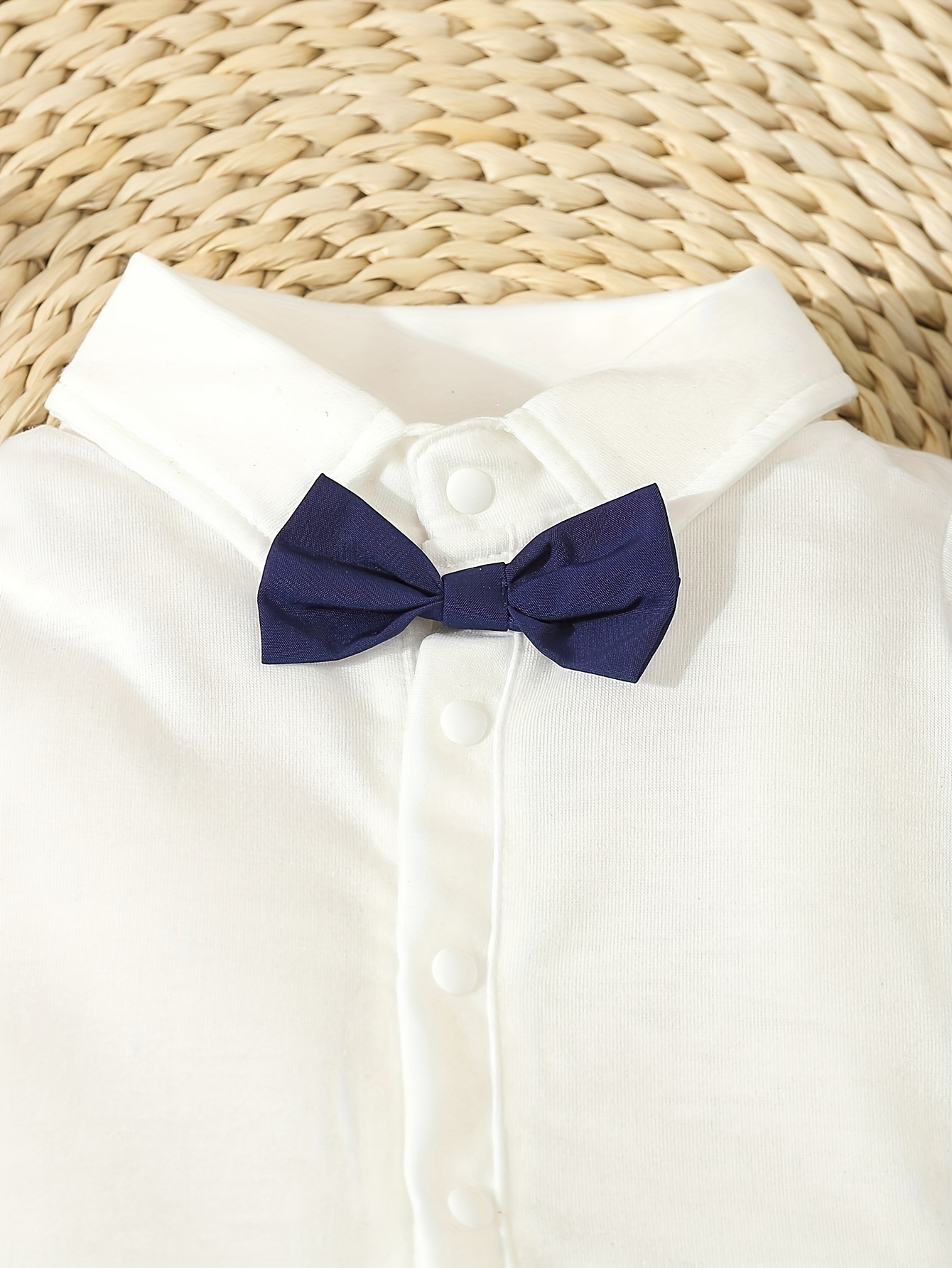 boys 4pcs gentleman outfit set long sleeve romper with bow tie suspenders hat for birthdays weddings special occasions machine washable Product details 29