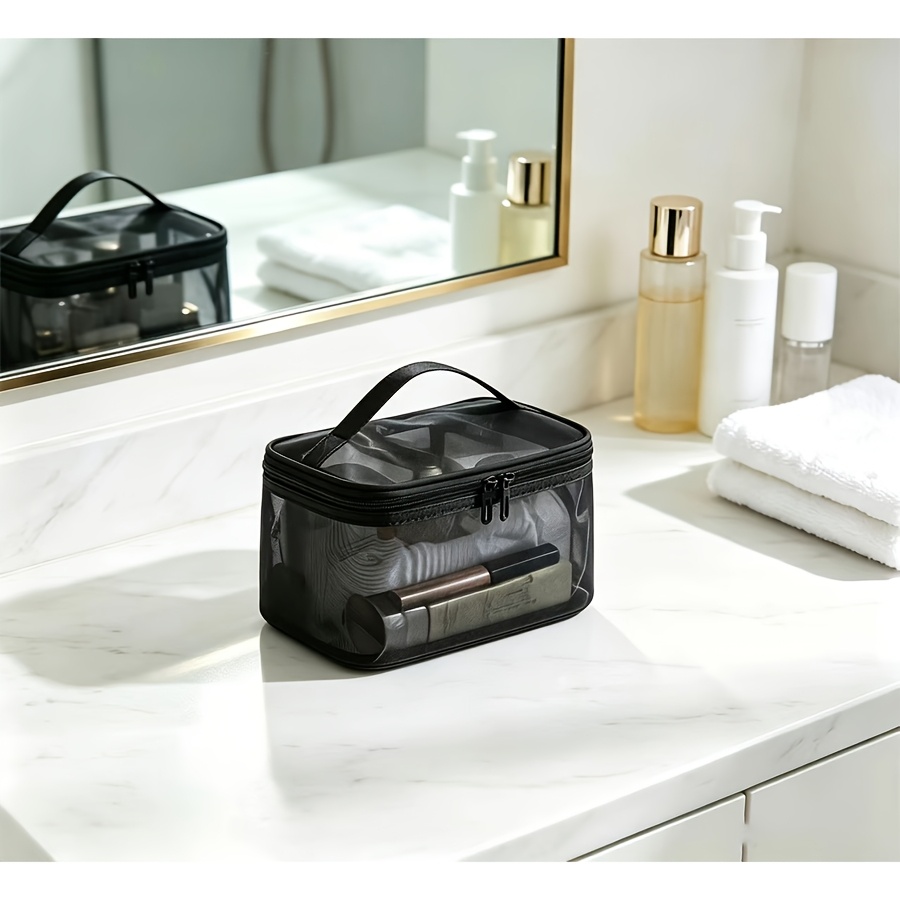 TEMU Neceser, bolsa de maquillaje, organizador de cosméticos de viaje, casual y sencillo, estéticamente agradable y duradero