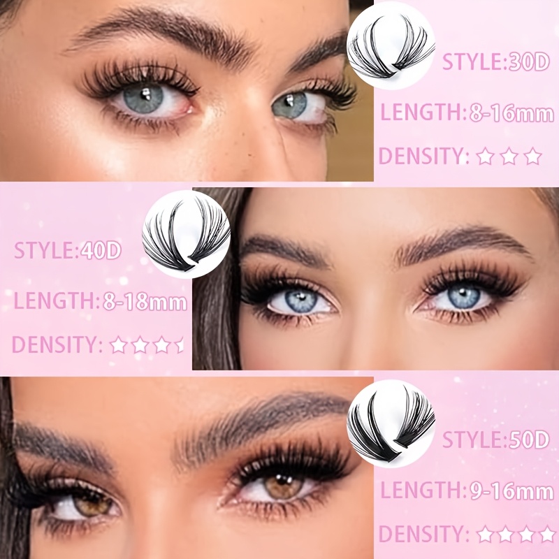 680 740 800pcs lash book kit false lashes for party stage festival eye makeup wispy fluffy volume individual eyelash with seal tweezer lash remover lash brush waterproof and reusable easy to apply at home for beginners details 5