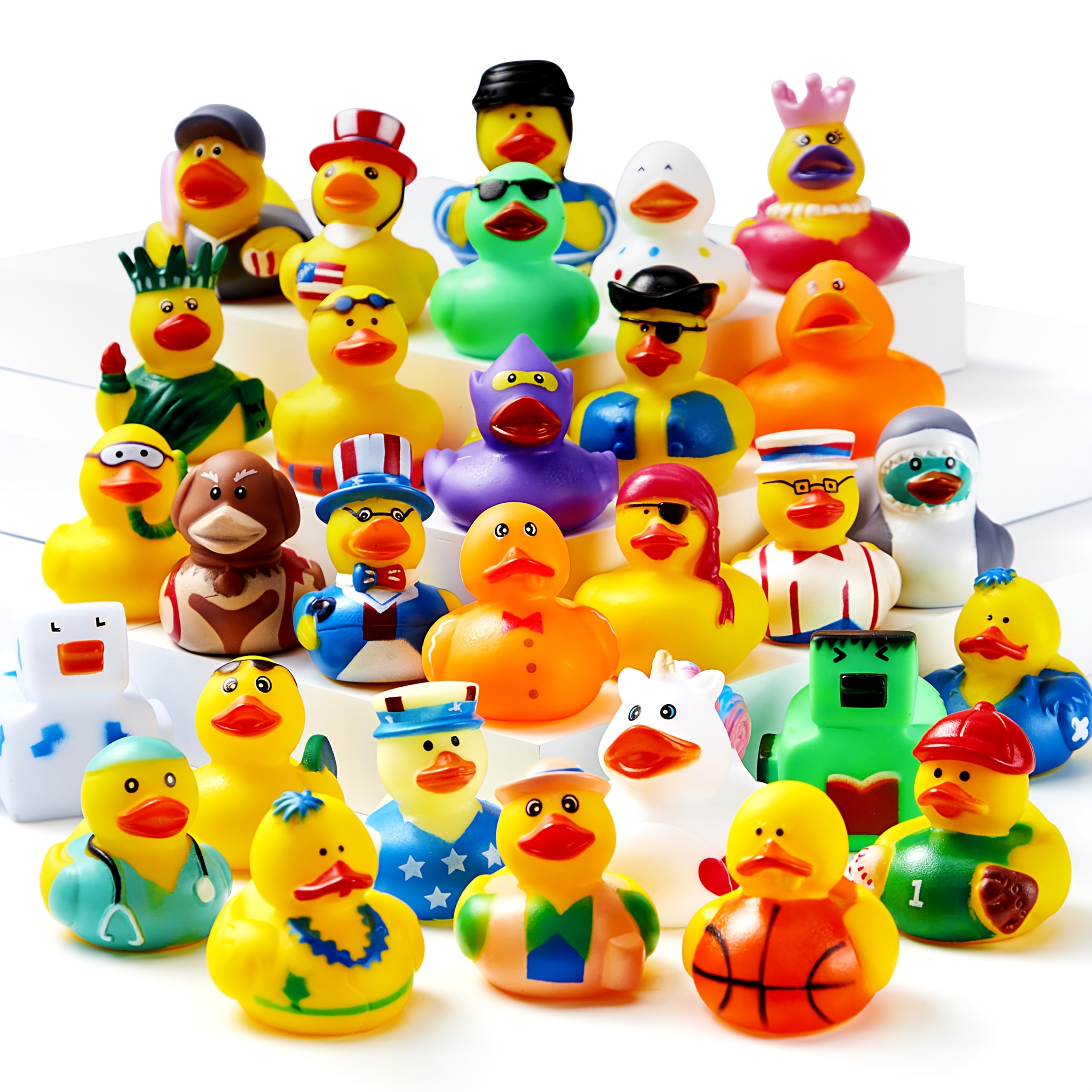 TEMU Syncfun 15pcs Party Favor Set With Mesh Bag - 15 Unique Styles Mini Bath & Pool Ducks, Soft Non-toxic Bath Toys For, Birthday Party Favors,