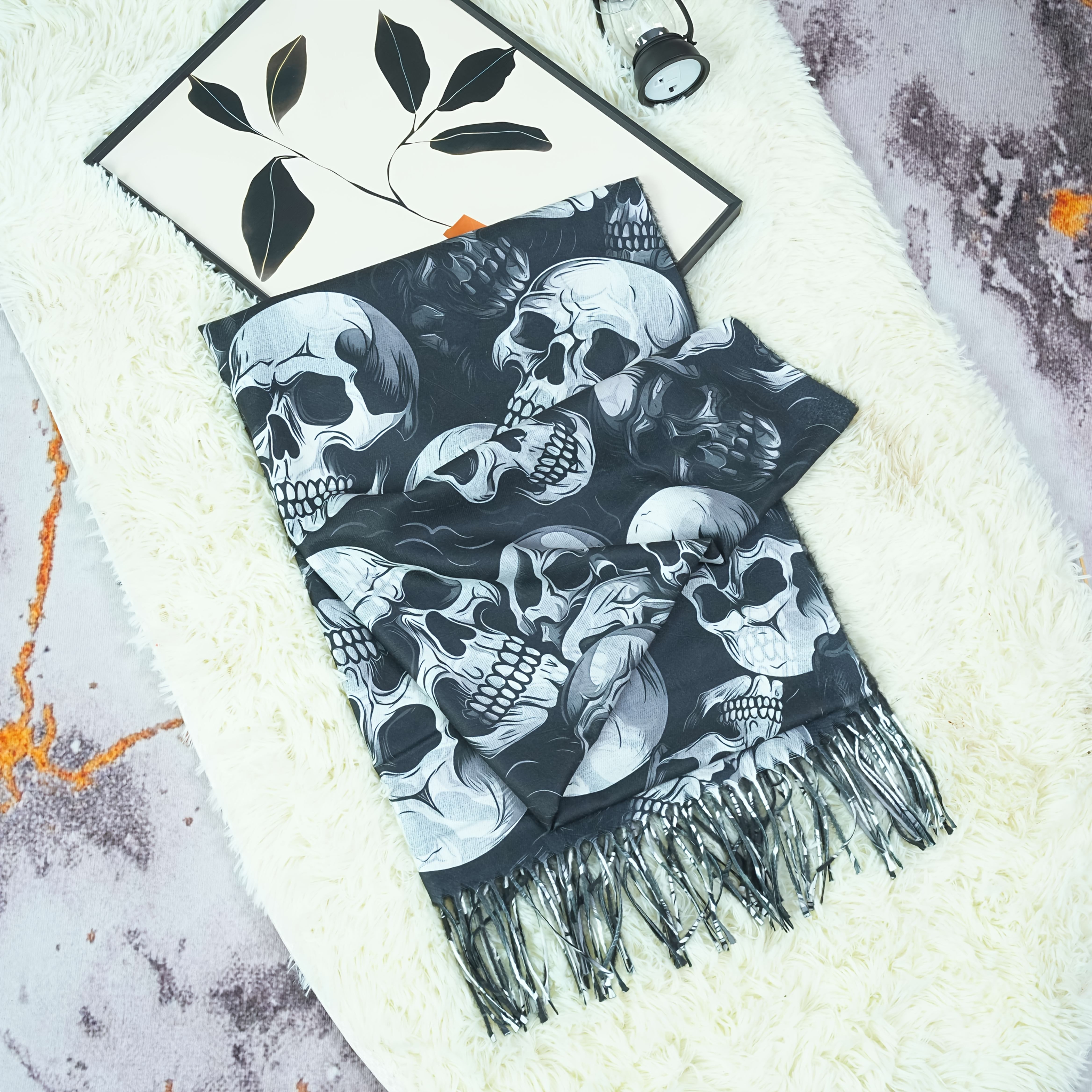 Newly Popular Hip-hop Style Cool Skull Unisex Long Beard Printed Scarf Shawl