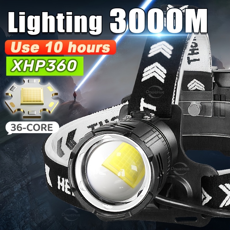 1pc Xhp360 Super Bright Zoomable Headlamp Lightweight Design Suitable  Outdoor Camping Repairing Fishing - Sports & Outdoors - Temu Philippines