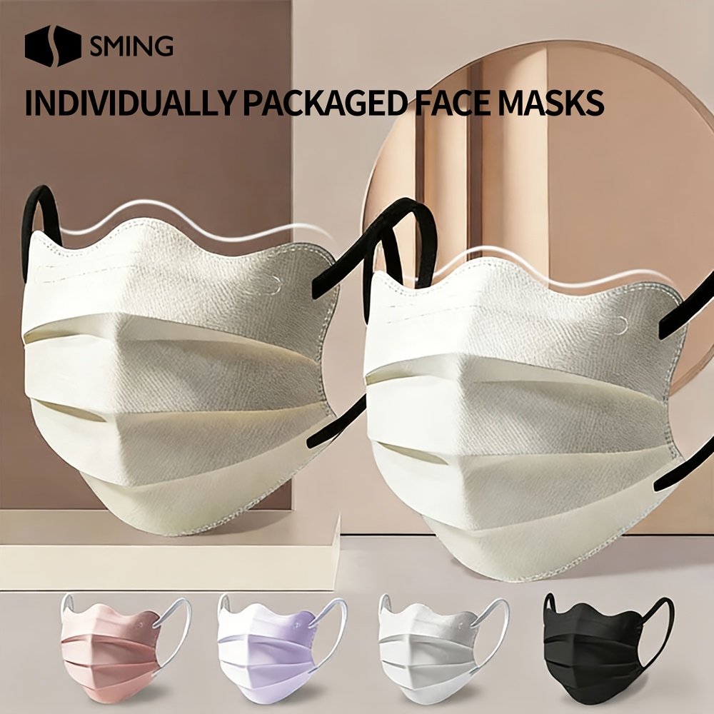 fashionable 30pcs individually wrapped disposable face masks   design stylish masks individually packaged suitable for daily life and outdoor activities unisex disposable   in multiple colors an     for holiday