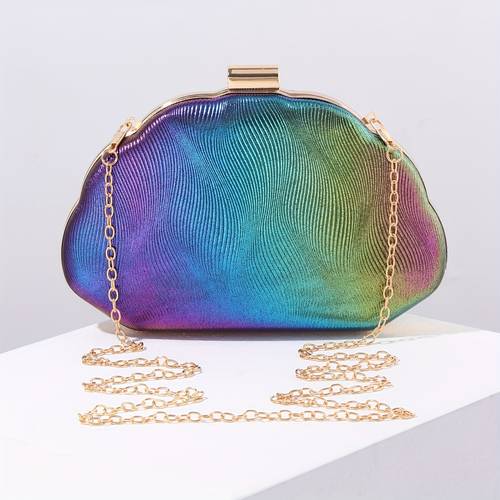 a luxurious faux leather evening bag for women in a shell shape an elegant and clutch a wallet suitable for romantic weddings parties nightclubs and formal dress