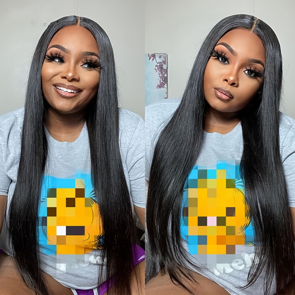  elegant straight human hair wig for women pre cut 5x5 hd transparent lace closure glueless brazilian hair hd lace front wigs 150 density details 7