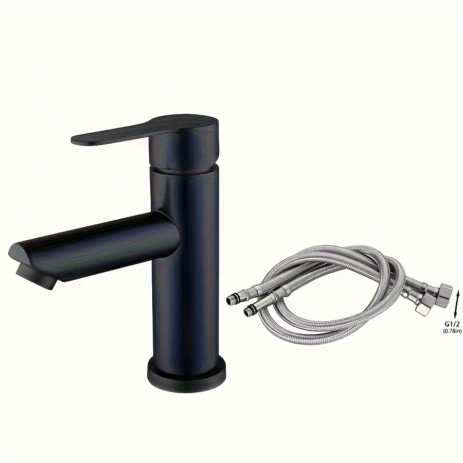 Image of A Black 304 Stainless Steel Hot And Cold For Bathroom Sink, Wash Basin , Bathroom Wash Basin, Countertop Sink Hot And Cold Mixer Valve