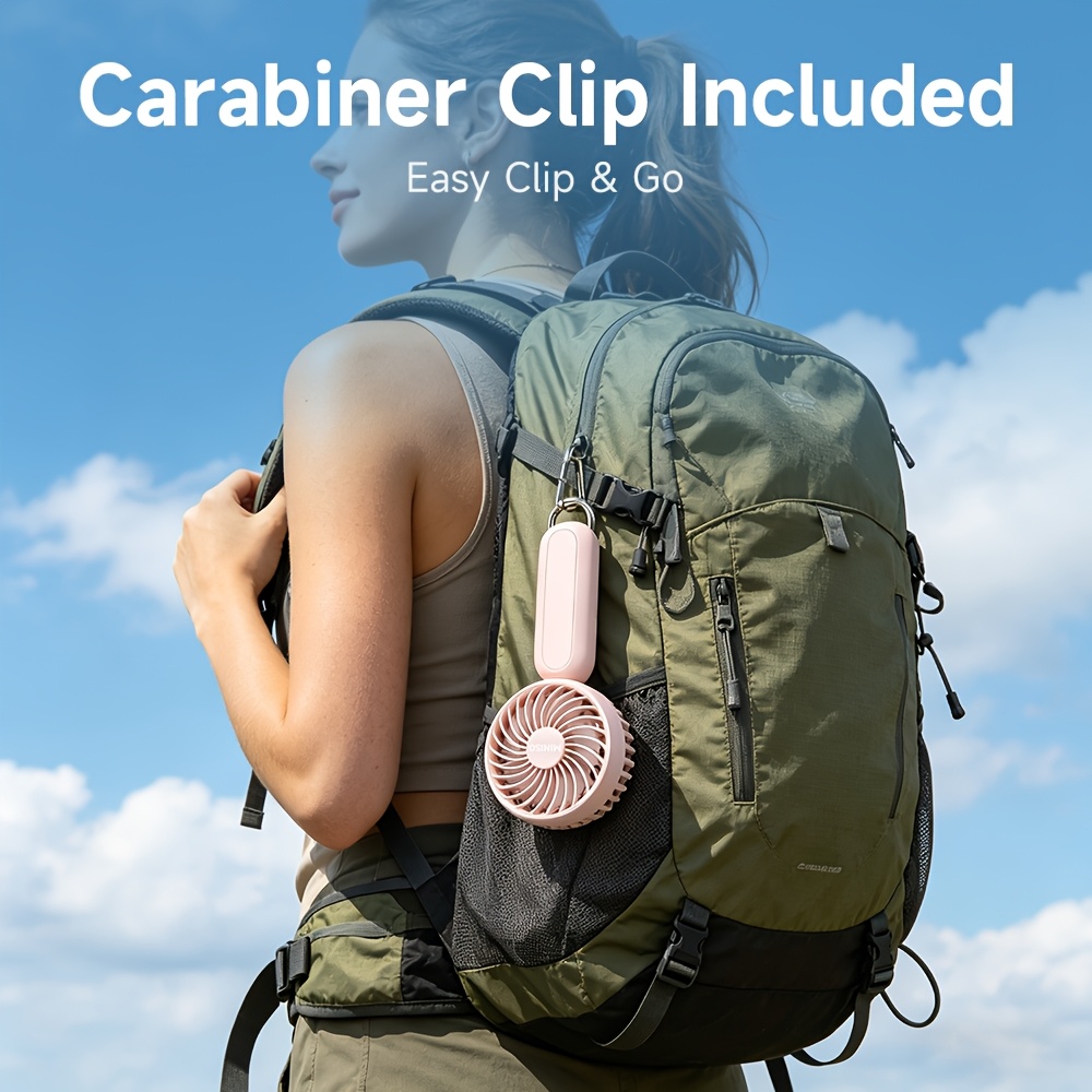 rechargeable battery handheld fan with carabiner clip desktop and personal use for outdoor travel camping hiking makeup gifts for girlfriend or boyfriend Product details 6
