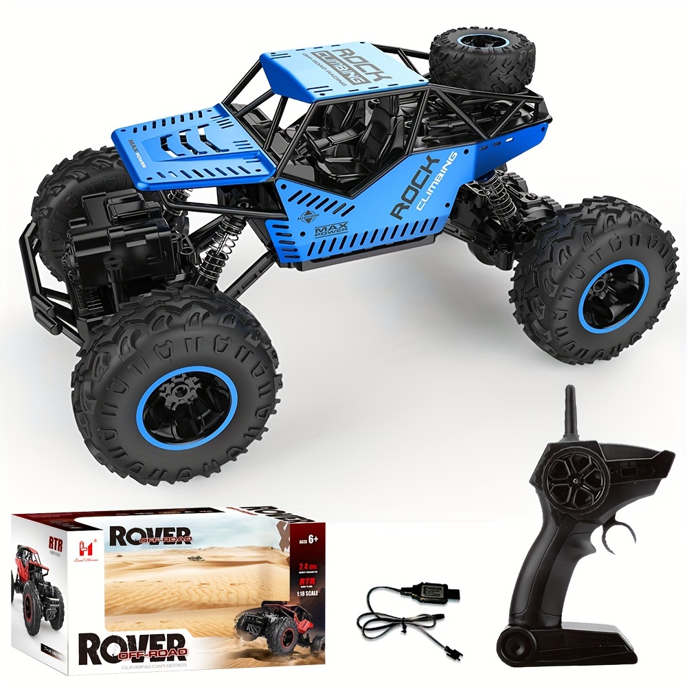 

Racing Blue Climbing Car Remote Control Rc Truck 1:16 Scale Truck 4wd Electric Vehicle With 2.4 Ghz Muddy