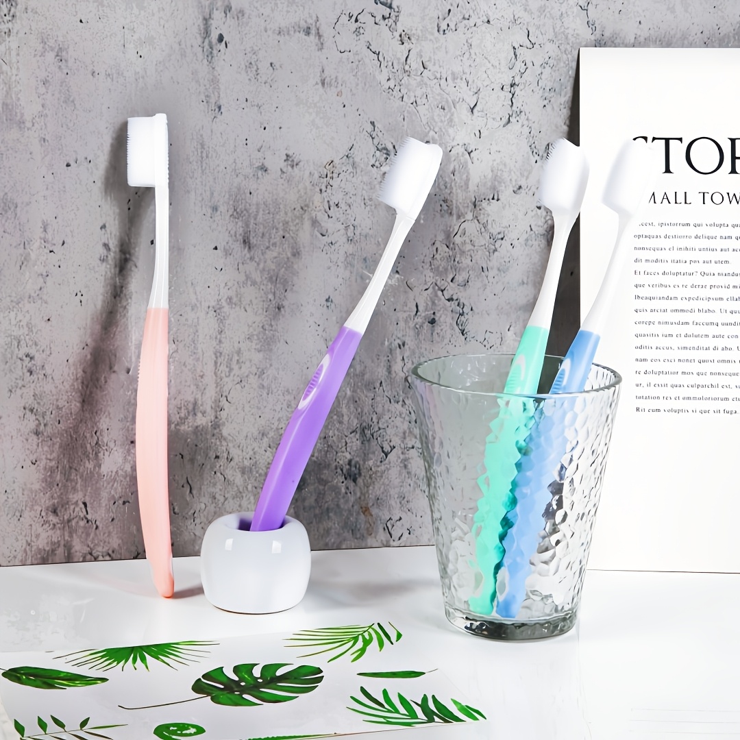 3pcs Soft Bristle Nano Silicone Toothbrush Set, Color Coded