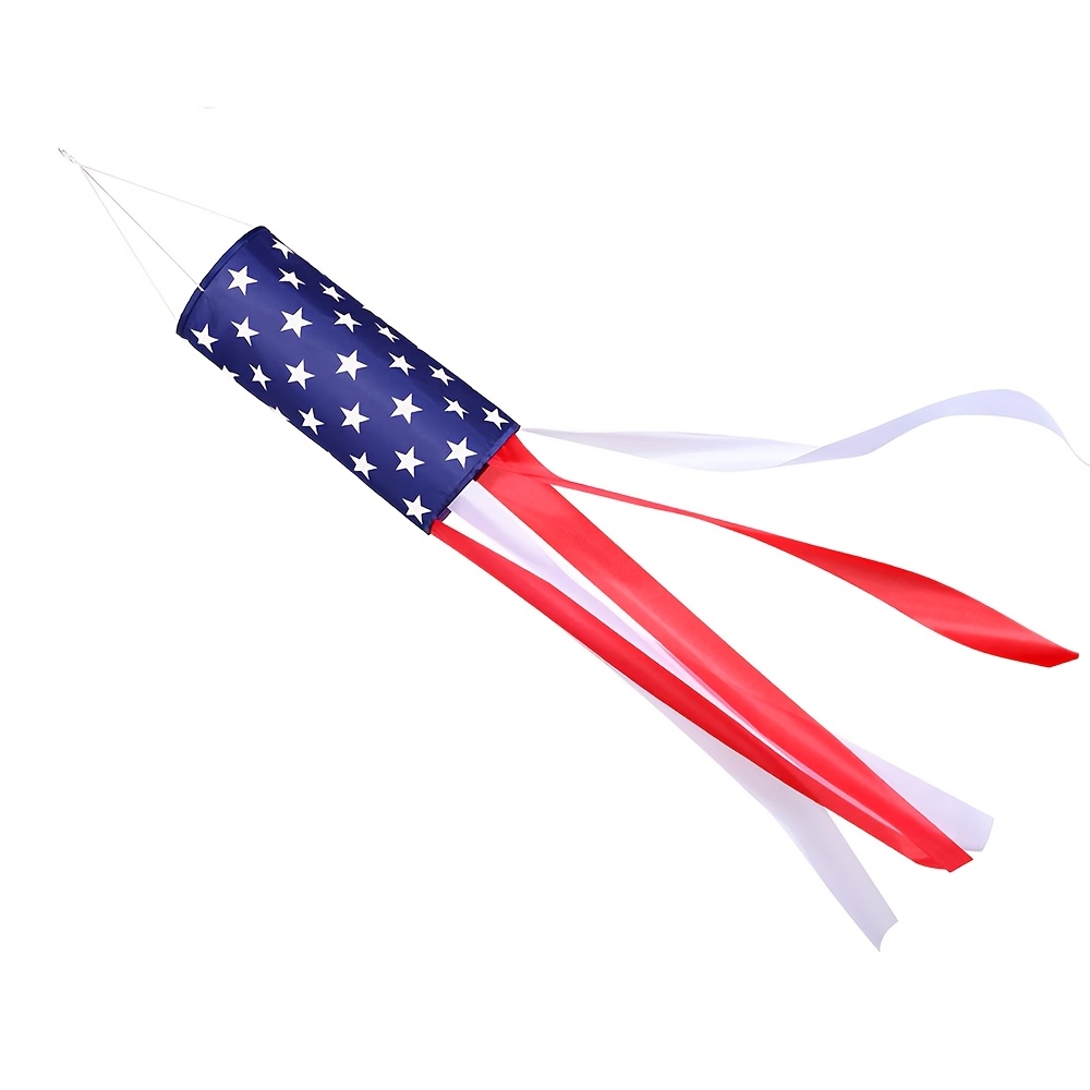 

1pc Usa Windsocks, 4th Of Decorations, 39 Inch American , Patriotic Fourth Of Outdoor Decor, American Flag Usa With Stars, Red White And For , Outside.