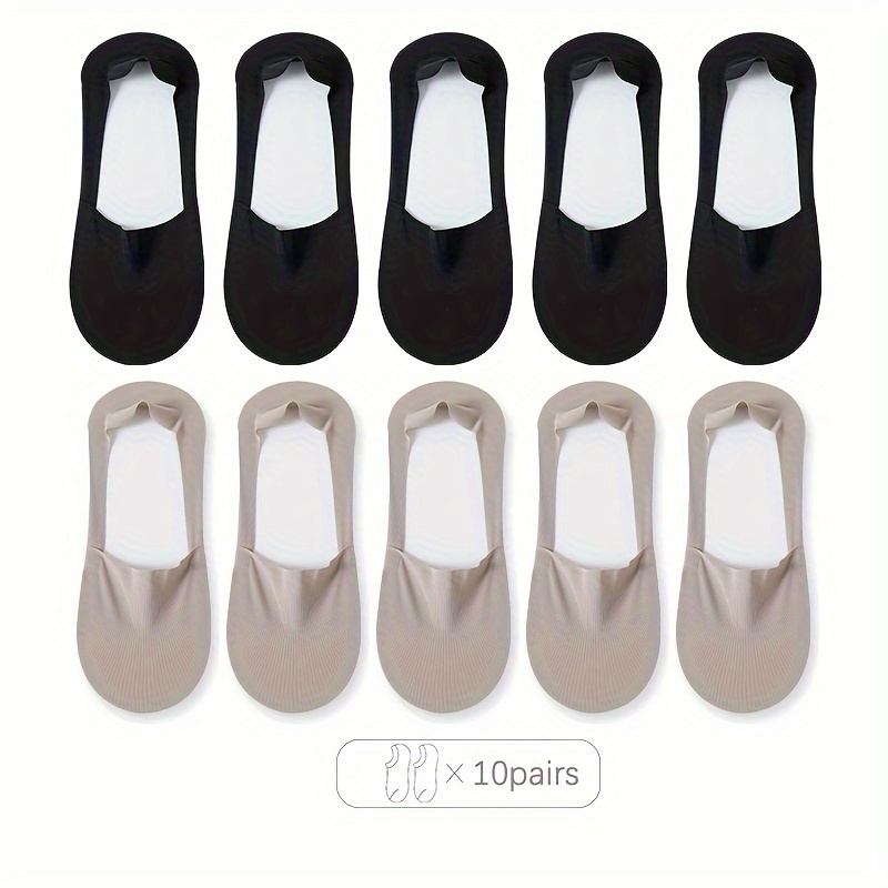 10 Pairs Of Men's Boat Socks Summer Thin Non-slip Heel Socks Man Low-heeled Bottom Cold Invisible Socks Shallow Socks