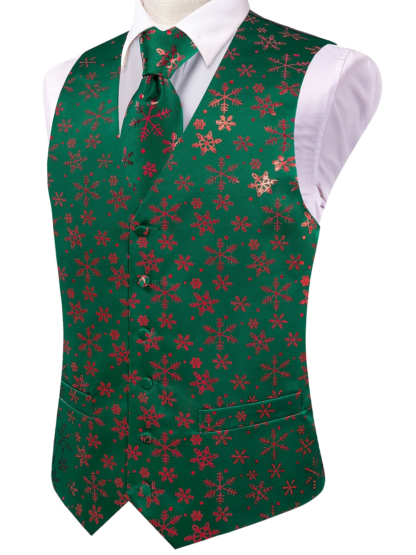 white christmas dresses Western Santa Christmas Men's Vest White / L main image 1