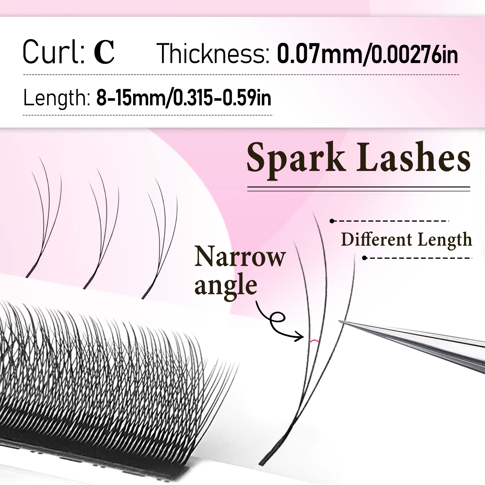 1600fans New 3d Eyelash Extension C/d V Shaped Spark Clover Eyelashes 8-15mm W Small Fluffy Lash Natural False Eyelashes Straight Hair Tips Soft Light Natural Cross Lash