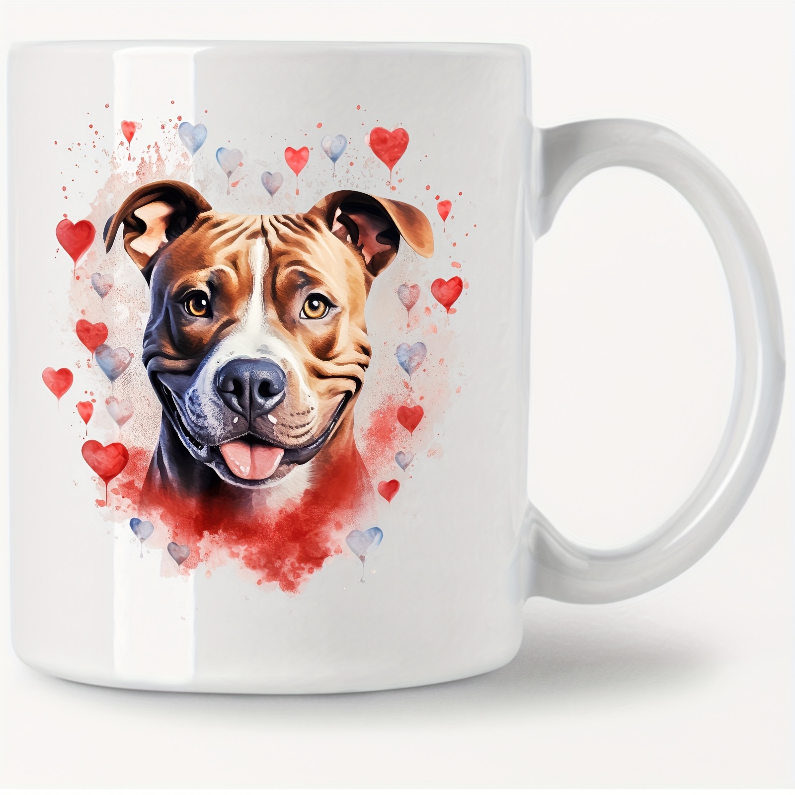 

1pc 11oz/330ml Mug, Coffee Mug For Cafes, American Staffordshire Terrier, Gift For Friends, Sisters, Colleagues, Family, Coffee Drinker, Owner, Ceramic Cup, Holiday Gift