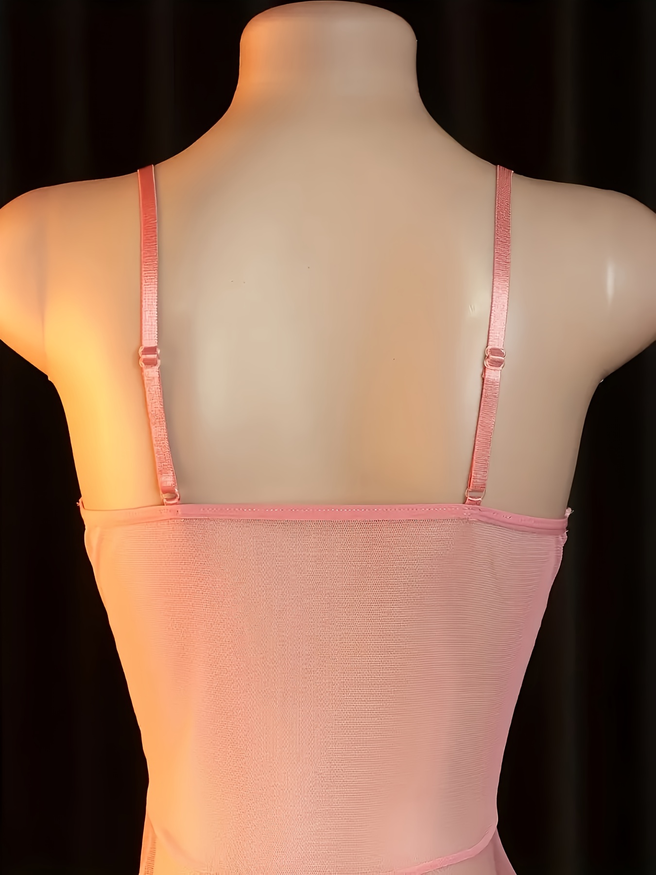 Conjunto de lencería sexy para mujer, pijamas y camisón | Elegante vestido halter y ropa interior con patrón geométrico - Imagen 4