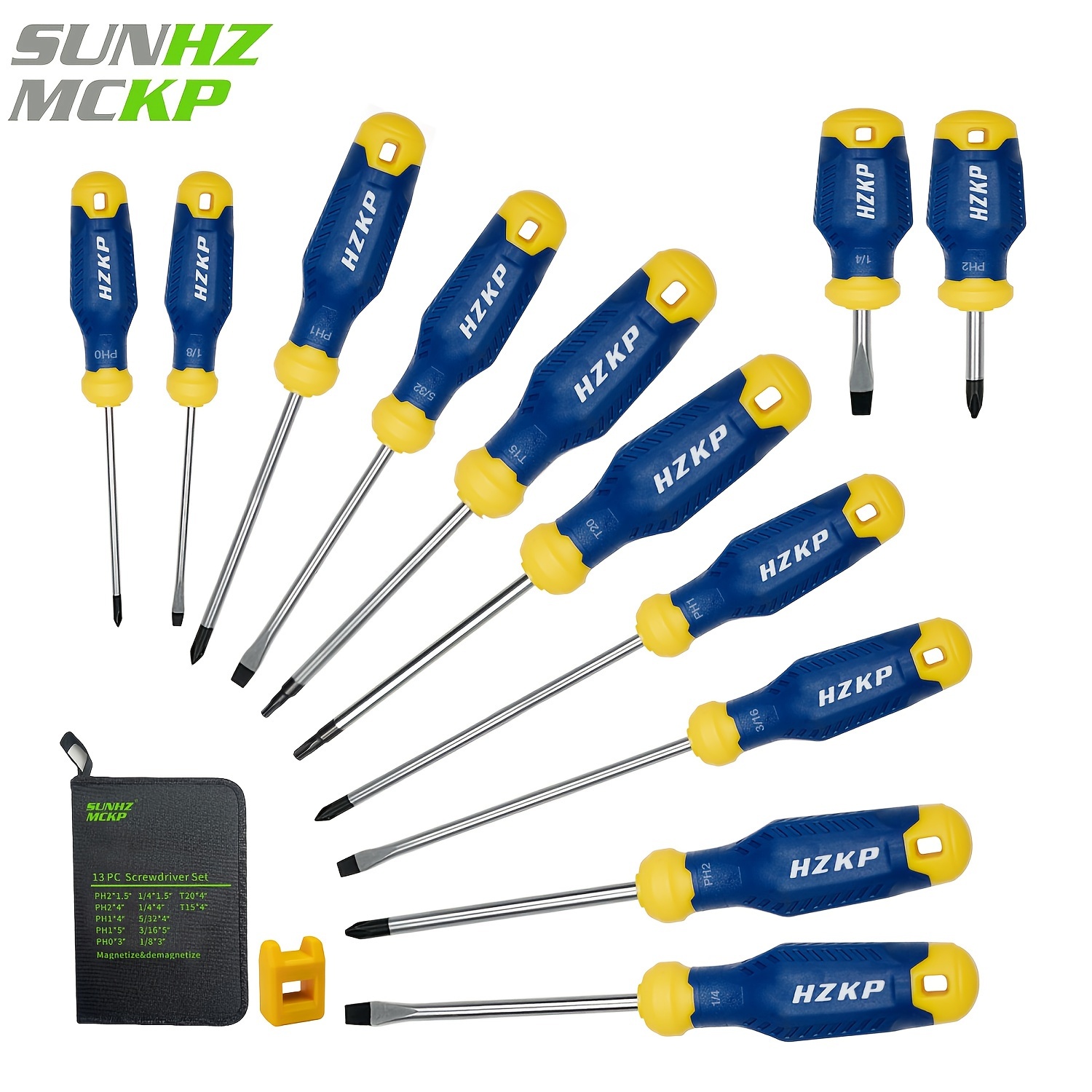 TEMU 13pcs Screwdriver Set With Magnetic Tips, Have Professional Cushion Grip Demagnetizer, S2 Alloy Steel, Professional-grade Diy Tools For Home Use And Electrical Repair