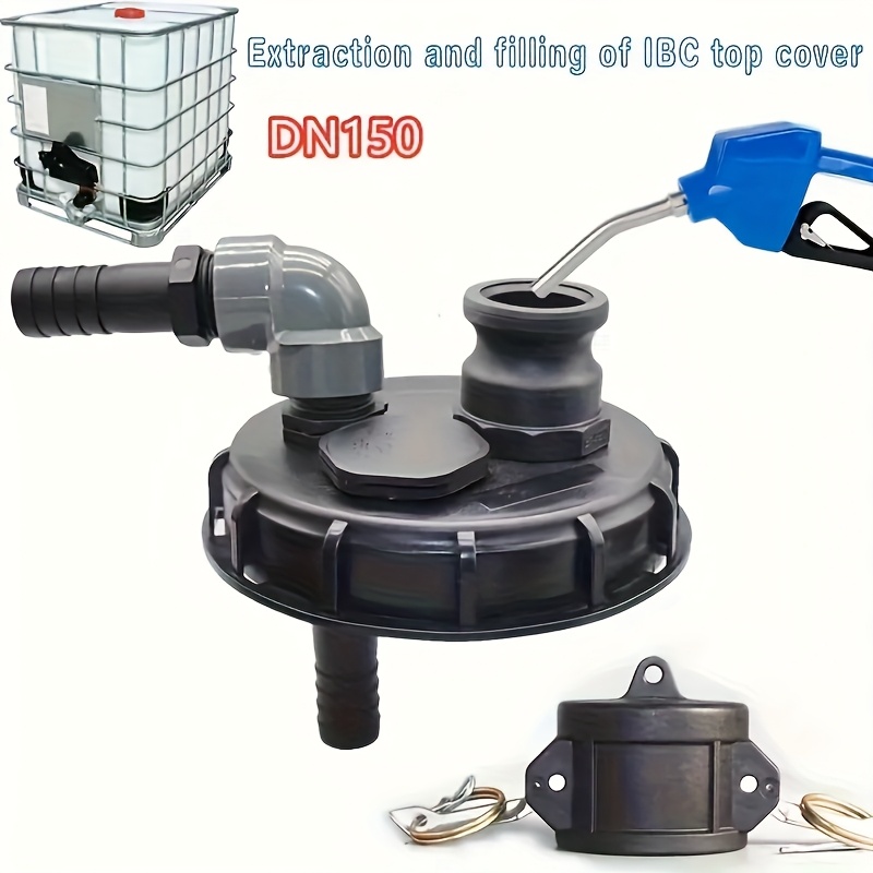E-shop Multifunktionales Vent DN150 Trommeldeckel, geeignet für IBC-Tanks, mit einem 163-mm-Wassertankdeckel, einem 25-mm-Schlauchverbinder und einem