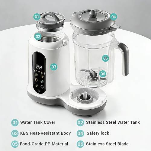 maker food processor multifunction auto steamer blender with steam button control touchscreen easy to for home use and gifts