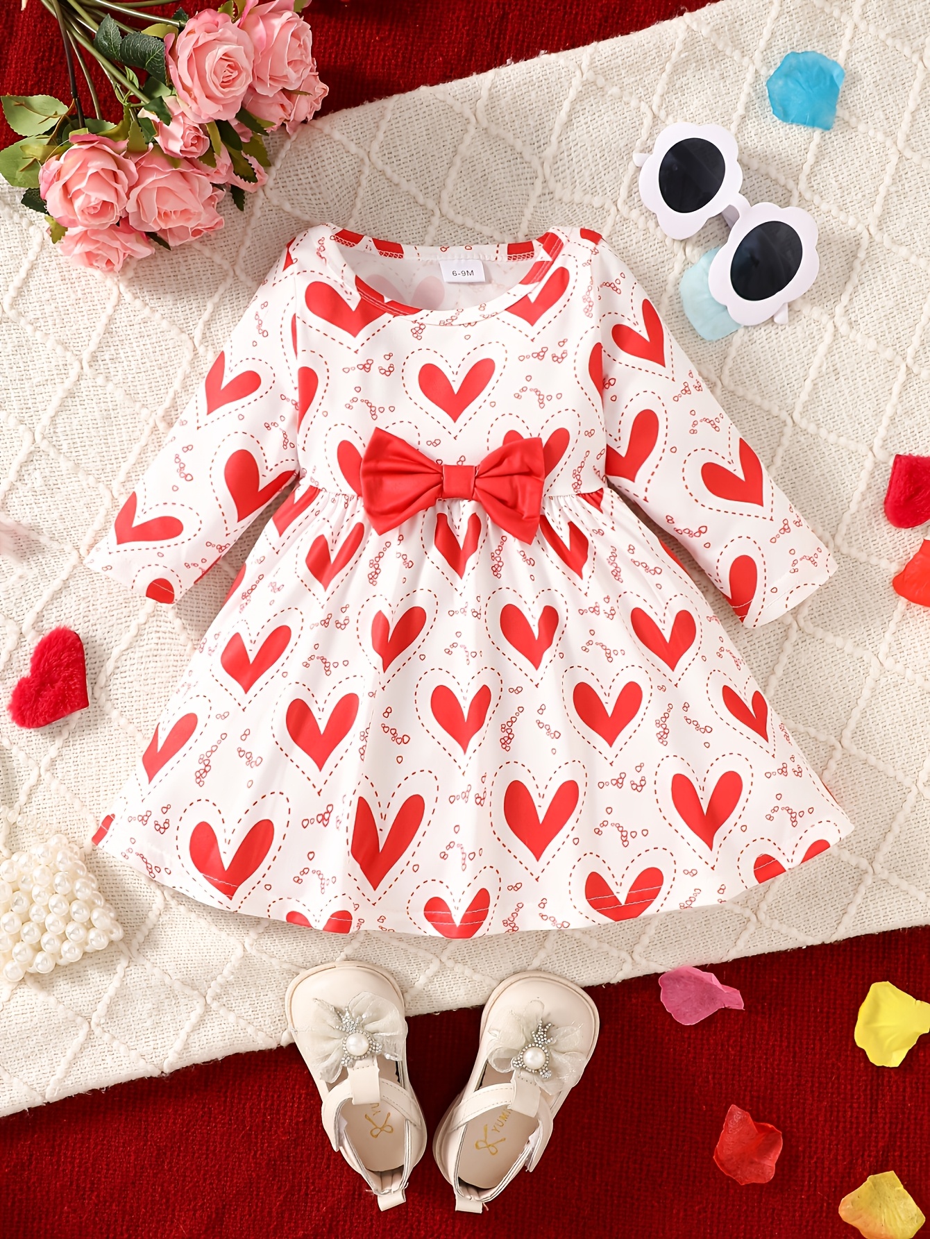 sachin and babi light blue dress Newborn Long Sleeve Dresses main image 1