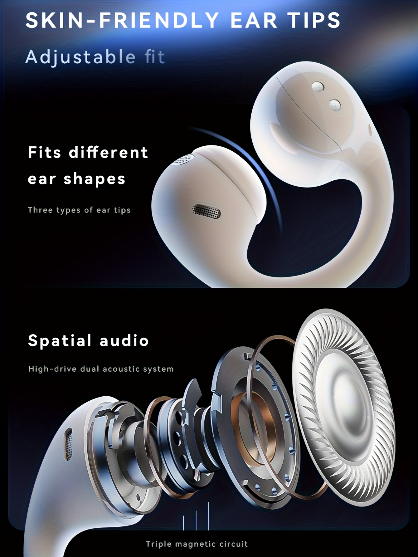 [Stunning Spatial Audio Earbuds] Quicksand Earbuds 2nd Gen: Stunning Spatial Audio, Dual-Color Gradient, Compact Charging Case for On-the-Go Convenience