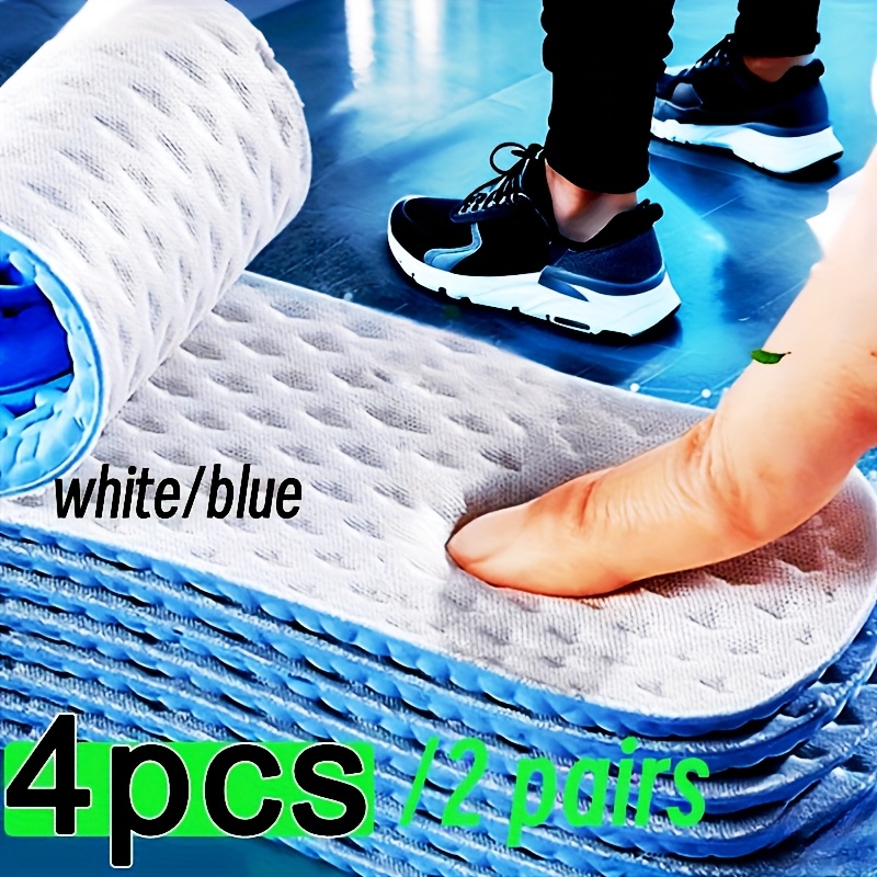 TEMU 4pcs/ - Summer Breathable Insoles - Ultra-lightweight Unisex Athletic And Casual Shoes, Air Cushion Design, High Elasticity Breathable Insoles