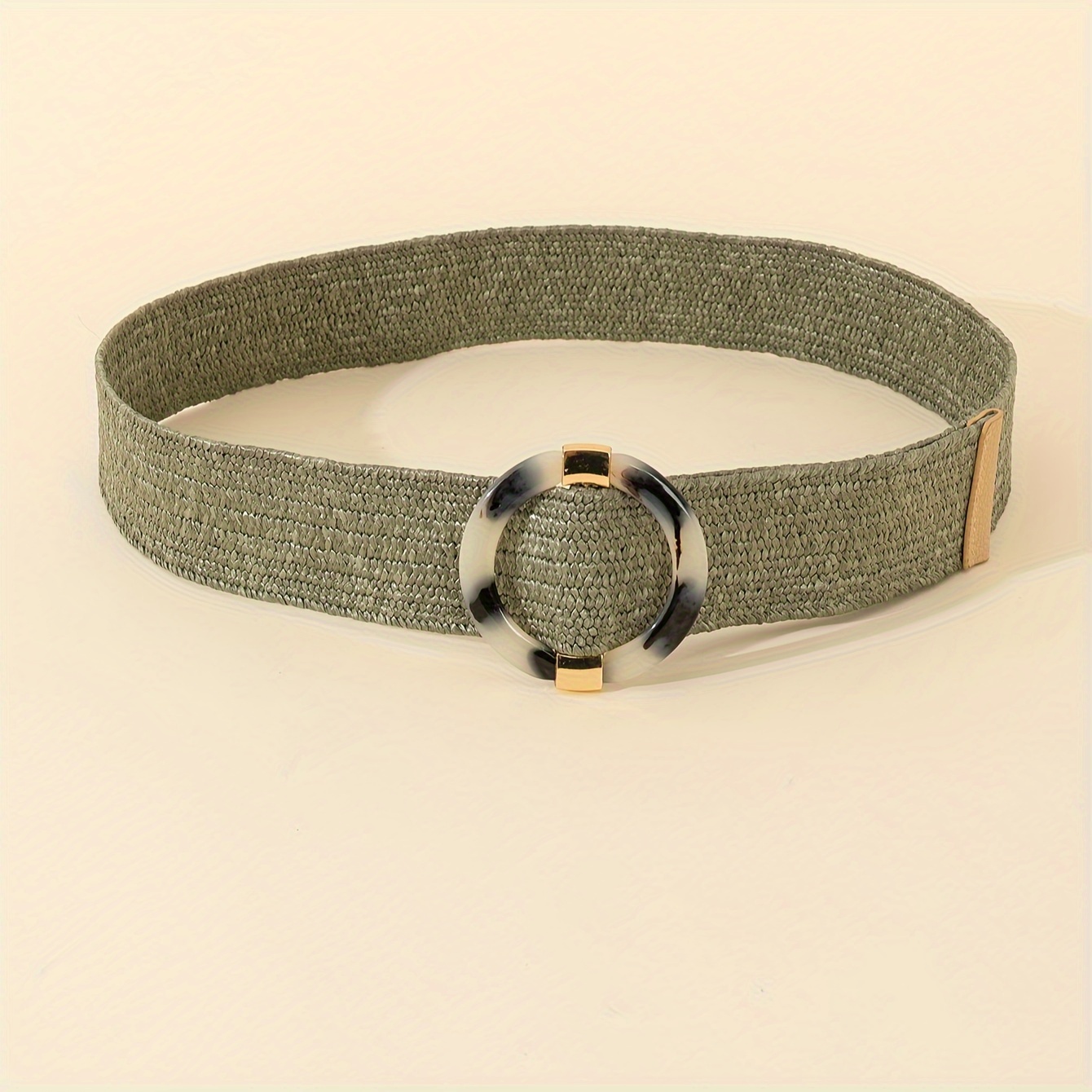Fashion Elastic Waist Belt With Pp Grass Decoration | Non-textile Material, Plastic , Suitable For Weekend Casual And Party Occasions