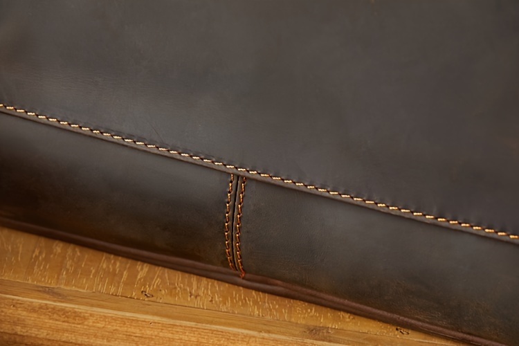 Crazy Horse Genuine Leather Scratch Repairable Men's Handbag, Handmade Vintage Crazy Horse Genuine Leather Tote Bag, Large Capacity Laptop Bag, Men's Single-Shoulder Crossbody Bag, Genuine Leather Business Briefcase