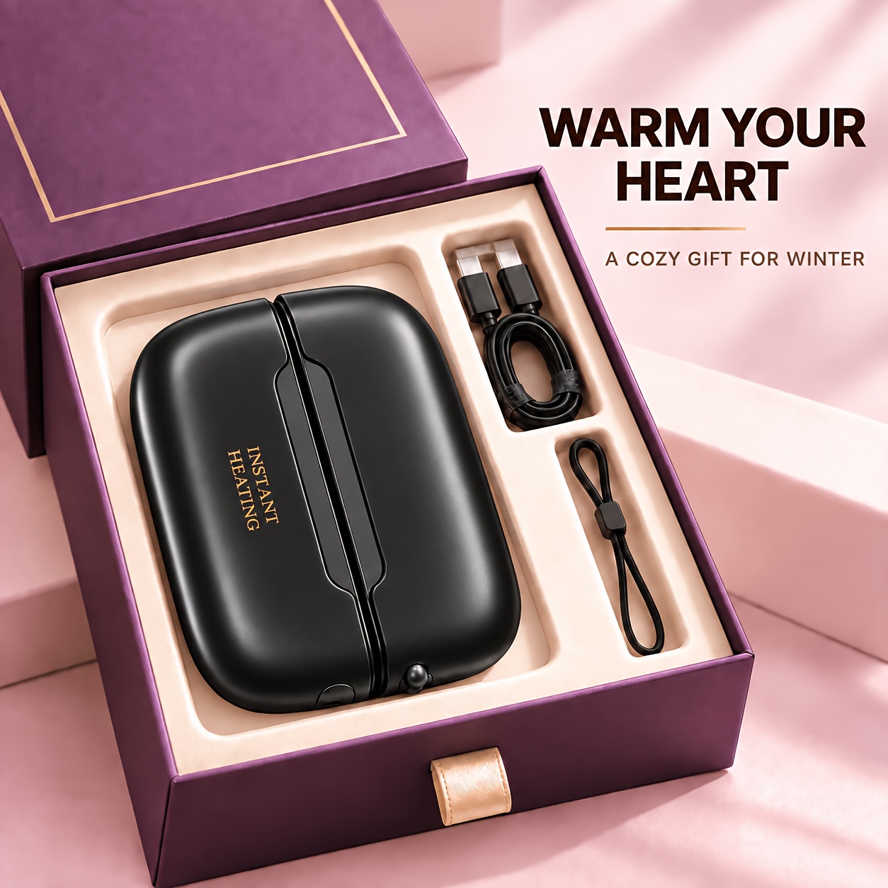 Image of 2-pack Magnetic Electric Hand Warmers, Usb155 Rechargeable, 3 Adjustable Levels, Portable Winter Gifts