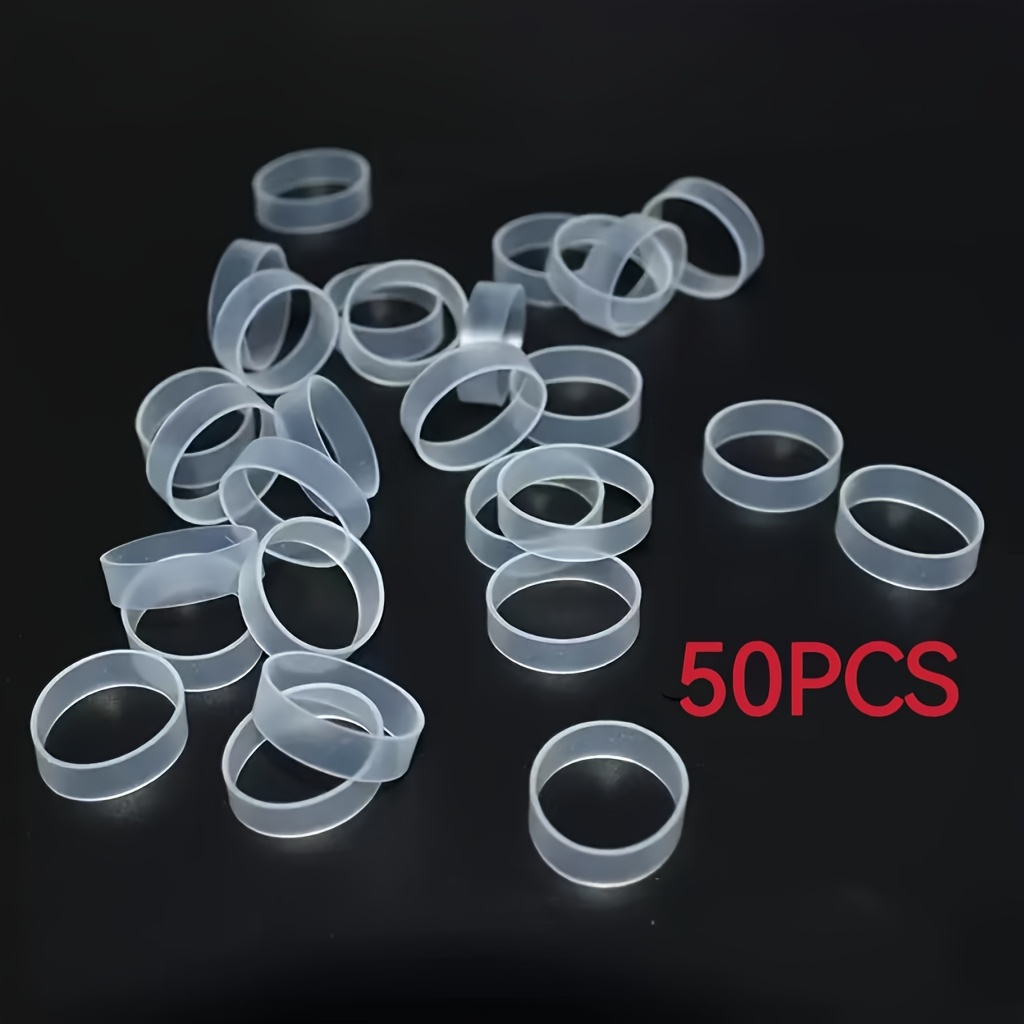 50/100/150/200/300pcs Transparent Data Cable Elastic Band, 0.197-inch Wide, High-temperature Resistant, High Elasticity, Wire Tie Wrap