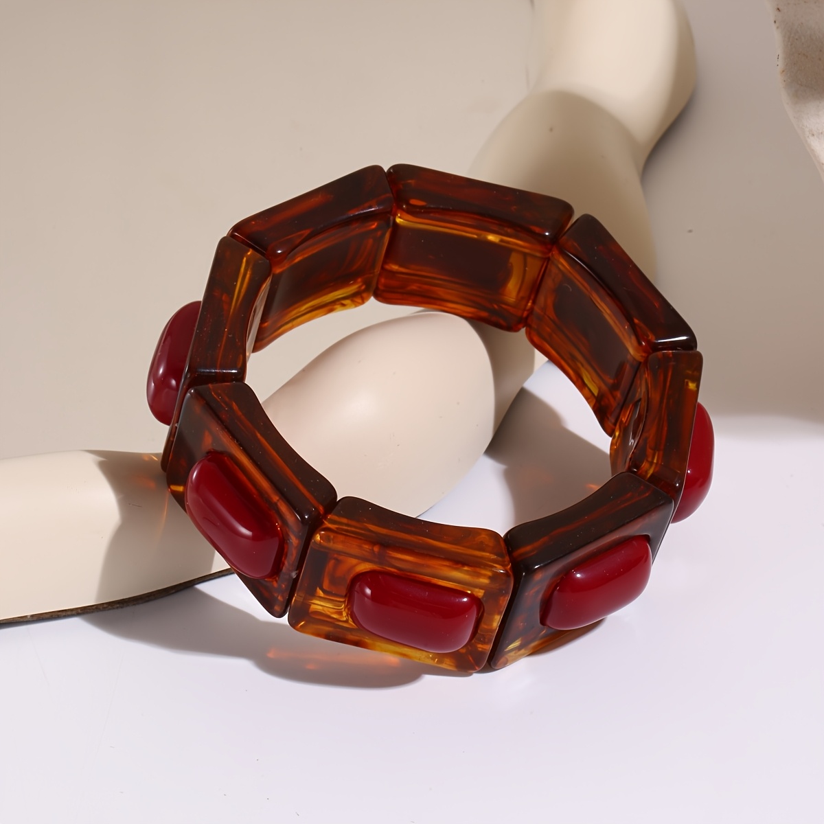 Classic Block Bracelet, Multi-Element Spliced Design, Versatile