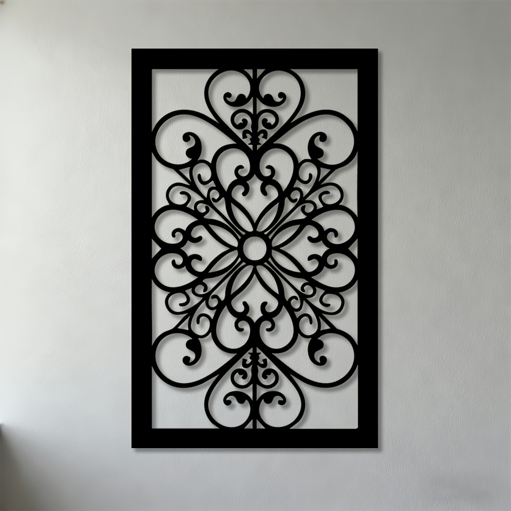 TEMU 2d Flat, 1pc, 2d Plane, Wall Sculptures, Vintage Floral Scroll Metal Wall Art, Perfect For Living Room, Bedroom, Office, Hallway And Balcony