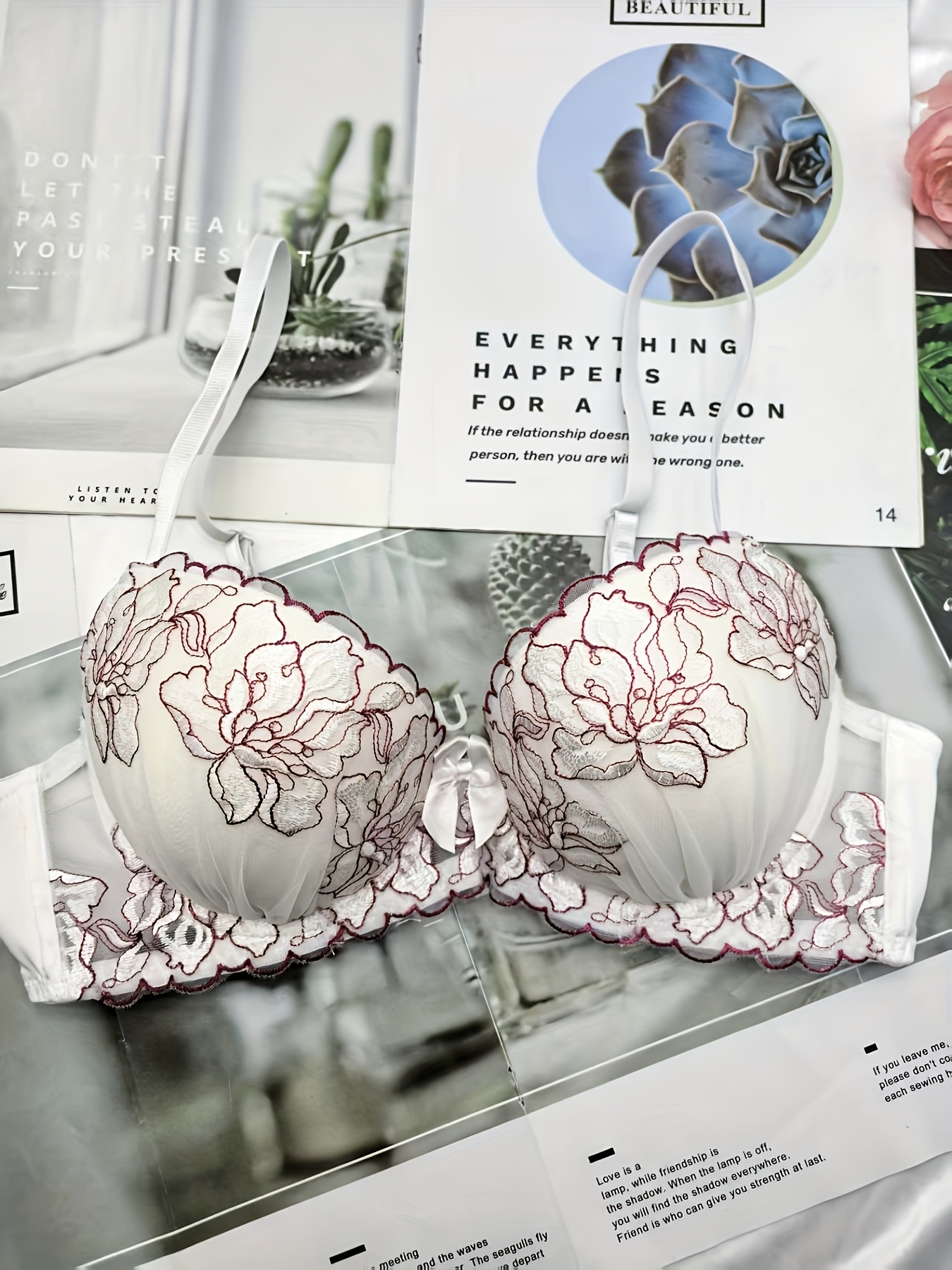 Push Up Reggiseno Di Pelle Reggiseno Push-Up Bianco Con Pizzo E