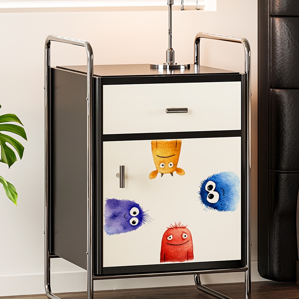 Image of Vibrant Monster-themed Wall Stickers - Essential Bathroom Art For Trendy And Cute Decoration. Removable Self-adhesive Pvc Decals Are Perfect For Homes, Offices, Restaurants, Kitchens, And Stores