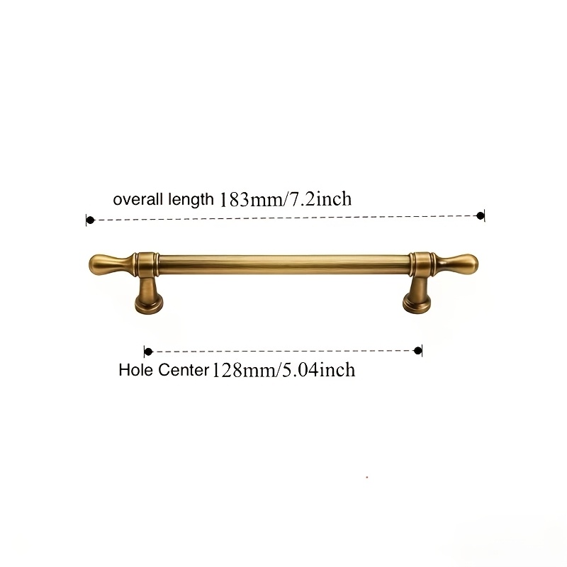 TEMU 2pcs Vintage Brushed Handles With Solid Bases, Available In Multiple Sizes, Suitable For Cabinet Doors And Drawers