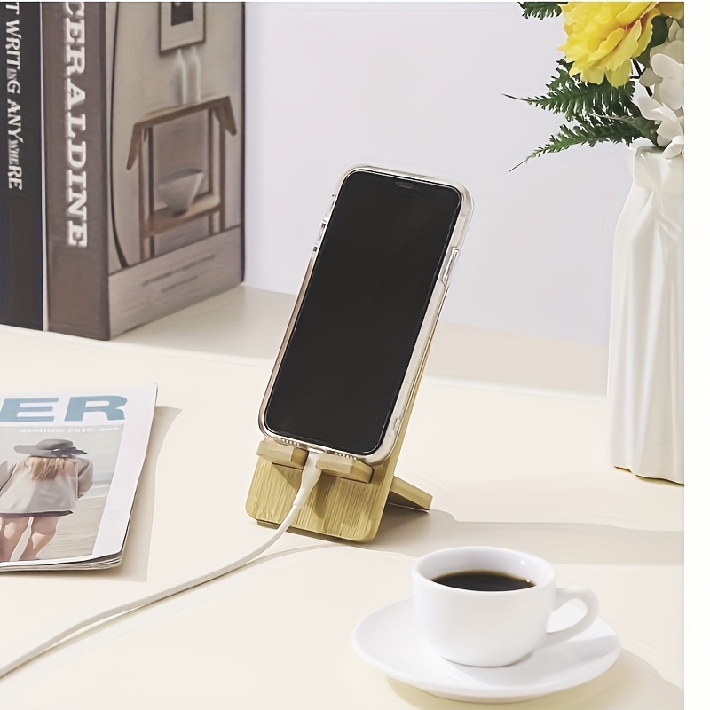 

Creative Bamboo Mobile Phone Bracket For Home Office Travel Desktop Mobile Phone Holder