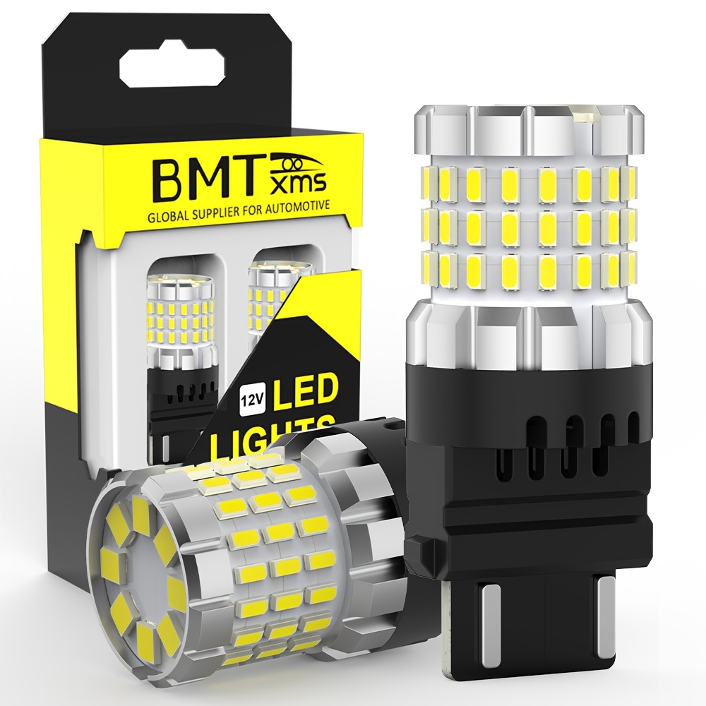 TEMU 2pcs Led Drl Driving Daytime Running Light Bulbs 3156 3157 4114 4157 6000k For Chevy Silverado 1500 2500 3500 2000-2007 4000lm Bright, Without