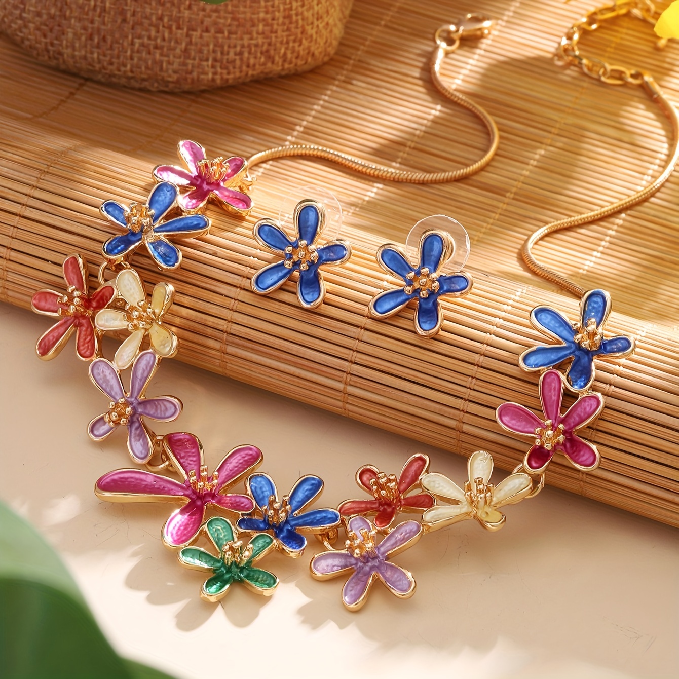 Boho Lucky Flower Jewelry Set for Women