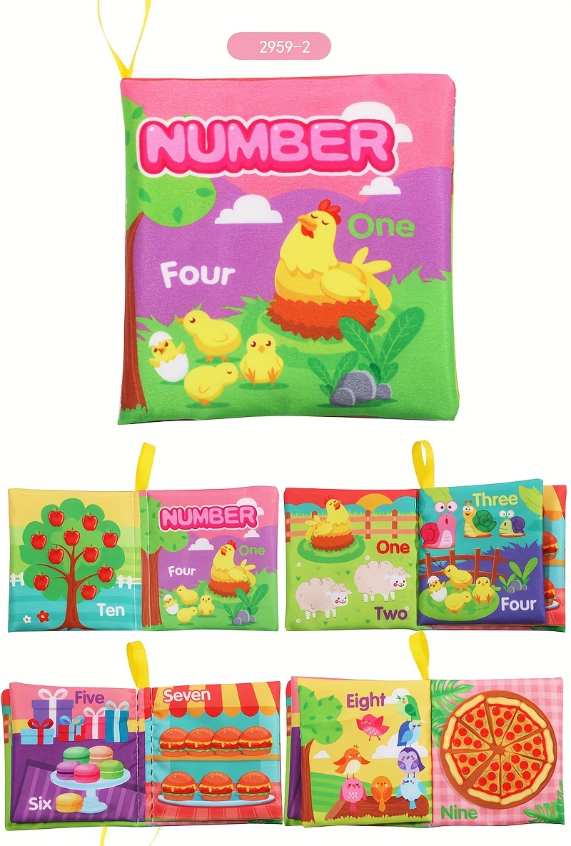 baby cloth book early   toy tear resistant polyester fabric with english alphabet numbers fruits animals for 0 3 years old details 7