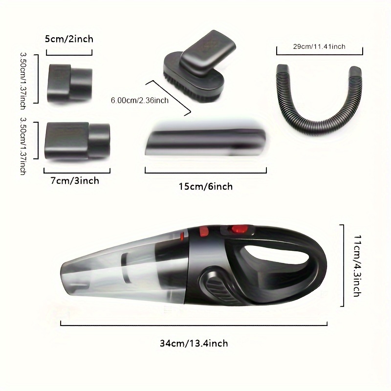 Aspiradora de mano inalámbrica: mini aspiradoras portátiles y potentes para  automóvil, aspiradora de mano recargable de succión fuerte para pelo de