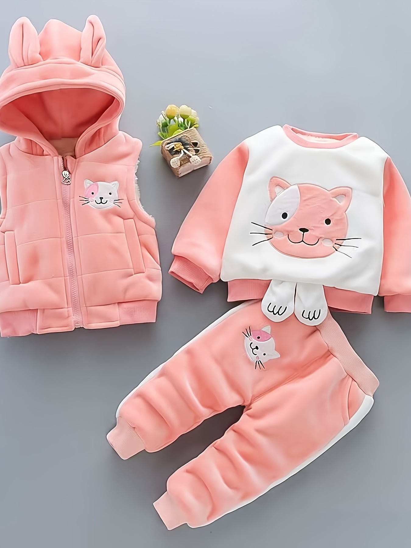 Conjunto 3 piezas Cat rose