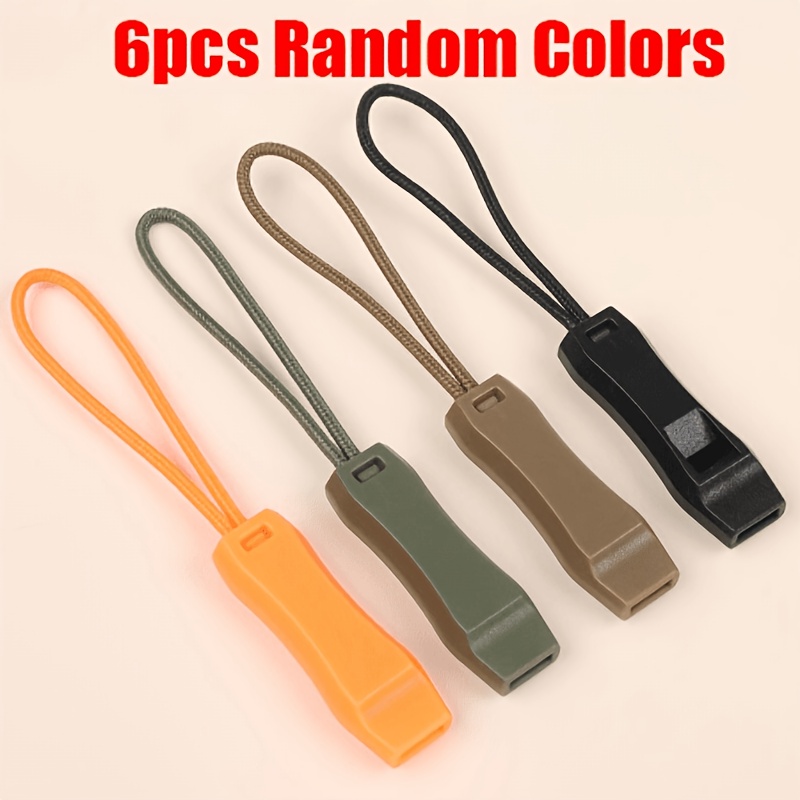 6pcs Outdoor Survival Whistle Set with Lanyard