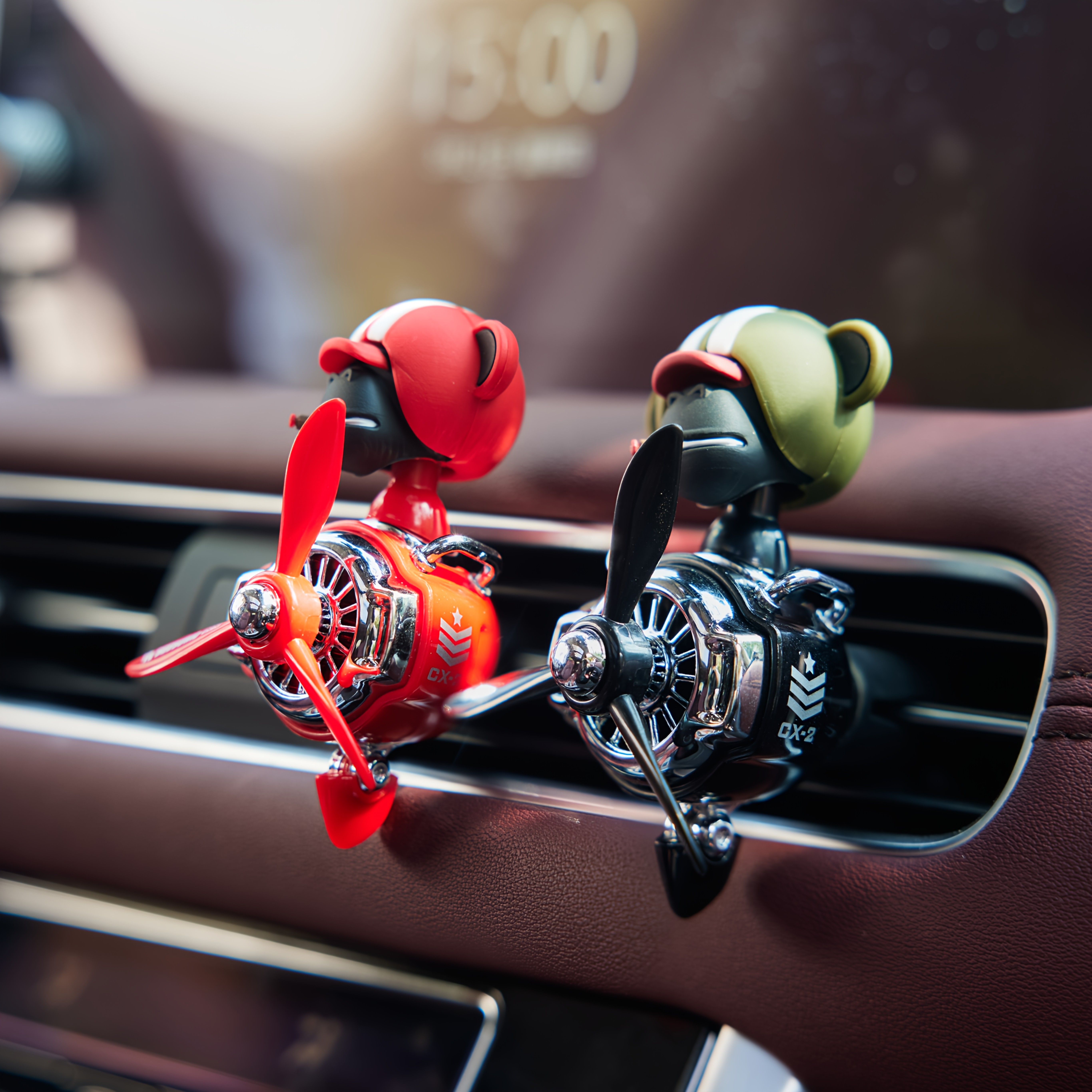 Gorilla * Auto-Luftverbesserer mit rotierendem Propeller, Lüftungsgitter-Diffusor, geruchlos, DIY-*-Ornament mit PE-Duftpads, universelle Auto-Innendekoration